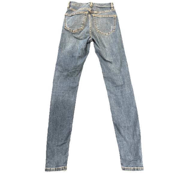 Topshop Moto-Jamie Womens Skinny Jeans-Med Wash Blue-Distressed-W26xL32 - Picture 11 of 15